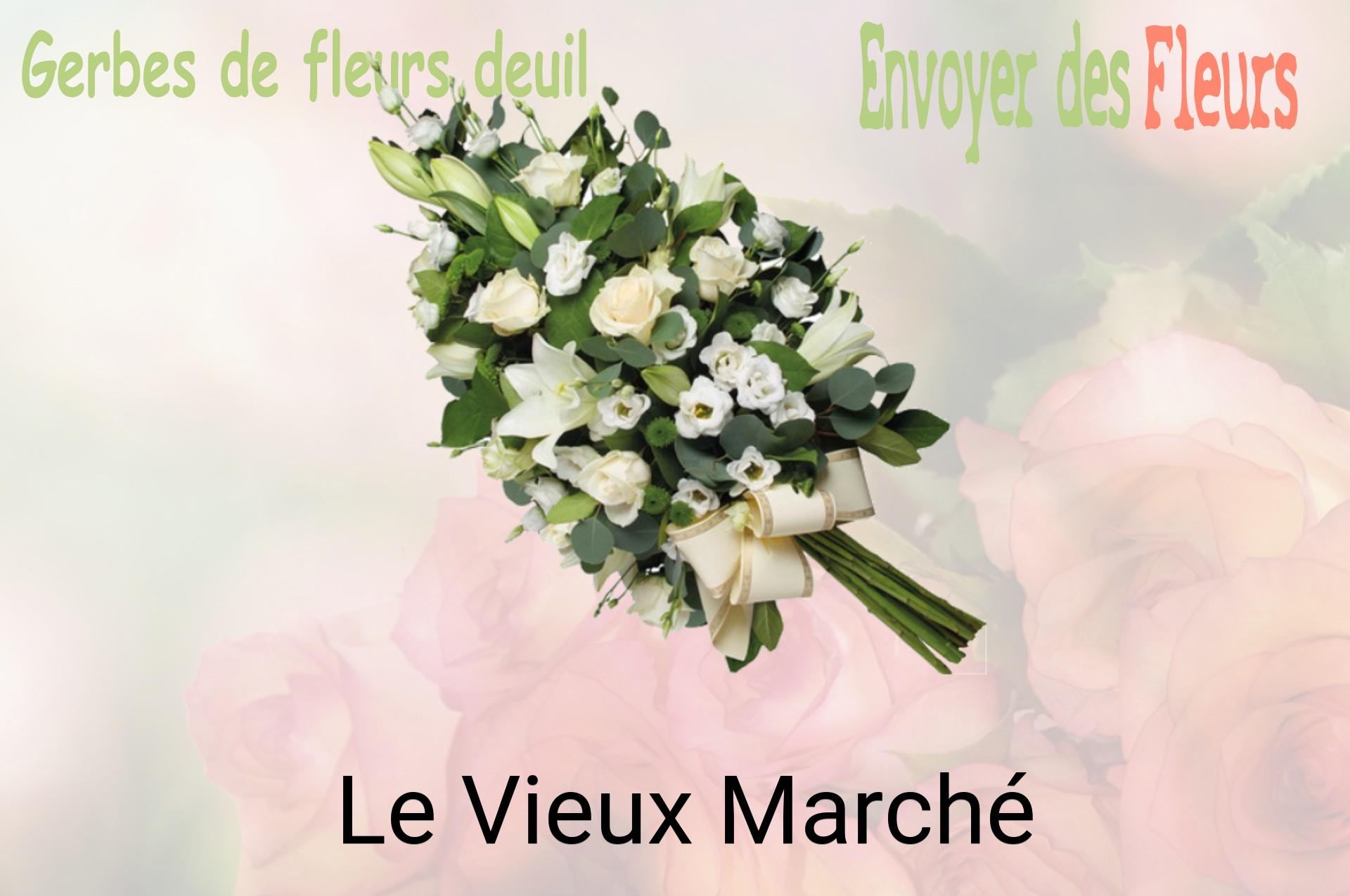 Gerbe de fleurs de deuil livrée à Le Vieux-Marché